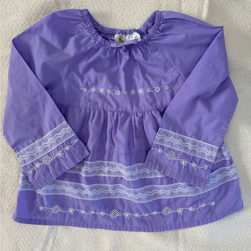 Sesame Street Lavender Floral Kids Vintage Dress 5T